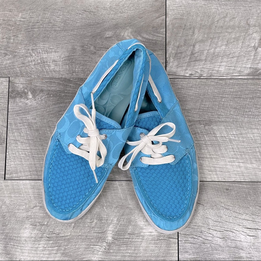 Coach Malania Canvas Boat Shoes Size 8 1/2 B